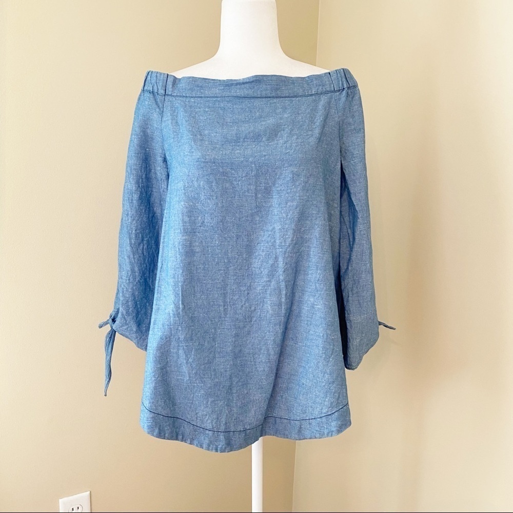 Free People Show Me Some Shoulder Chambray Top - S